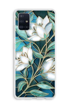 Blaue Glasmalerei Blumen