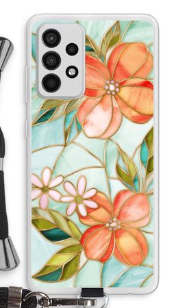 Orange stained glass flower