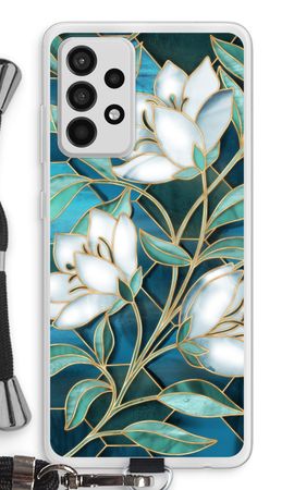 Blue stained glass flowers