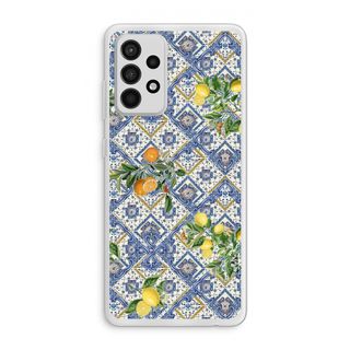 Blue tiles, lemons and oranges - small