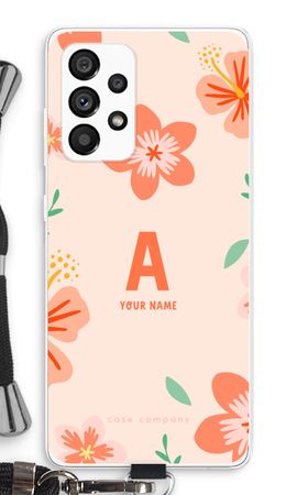 Tropical Pink Flowers Monogram