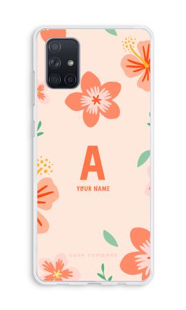Tropical Pink Flowers Monogram