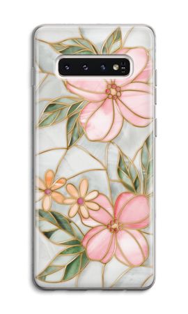 Orange stained glass flower