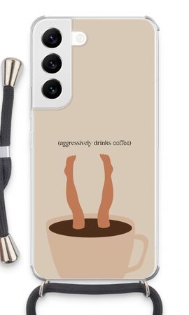 Aggressively drinks coffee