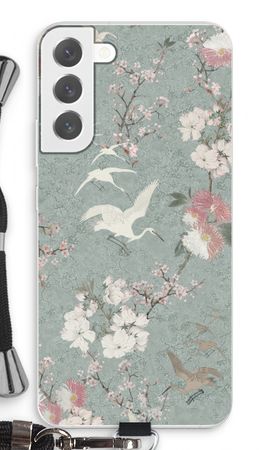 Japanese crane birds blossom