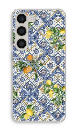 Blue tiles, lemons and oranges - small