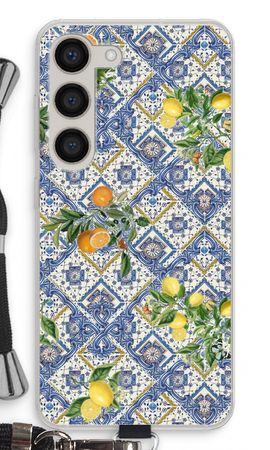 Blue tiles, lemons and oranges - small