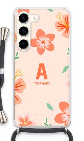 Tropical Pink Flowers Monogram