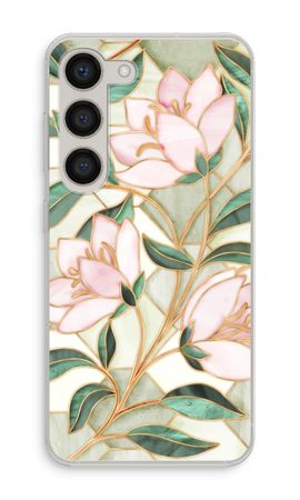 Orange stained glass flower