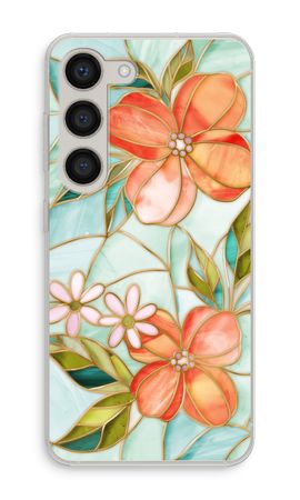 Orange stained glass flower