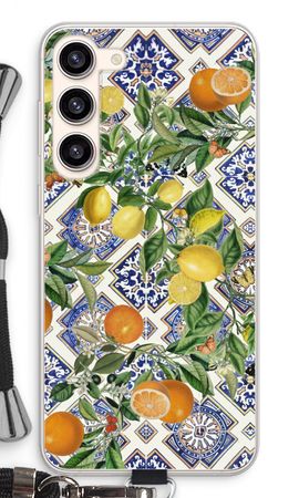 Blue tiles, lemons and oranges