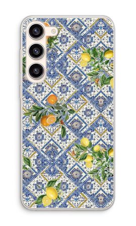 Blue tiles, lemons and oranges - small