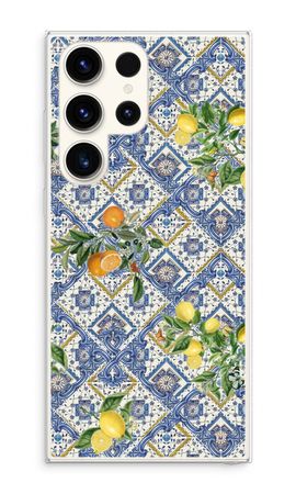 Blue tiles, lemons and oranges - small