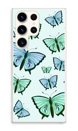 Blaue und grüne Schmetterlinge