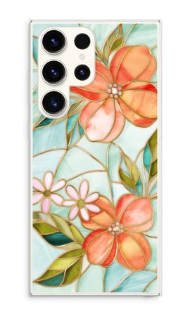 Orangefarbene Glasmalerei-Blume