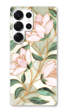 Orange stained glass flower