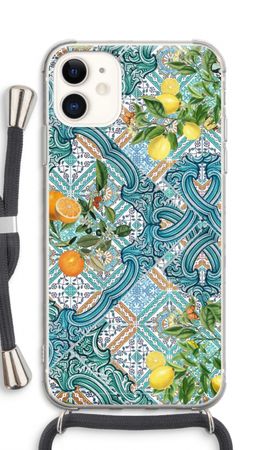 Blue tiles, lemons and oranges