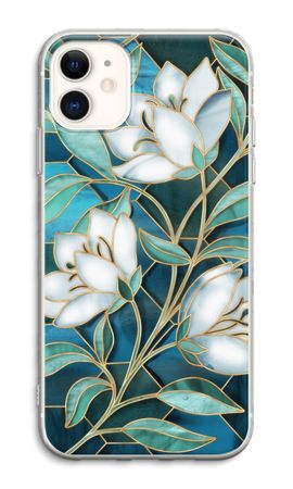 Blue stained glass flowers