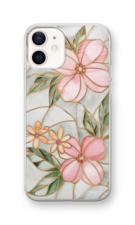Orange stained glass flower