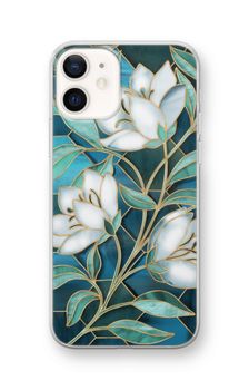 Blue stained glass flowers