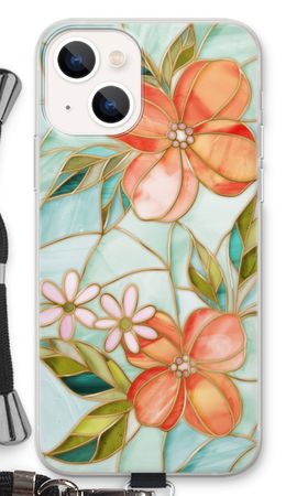 Orange stained glass flower