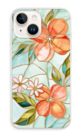 Orange stained glass flower