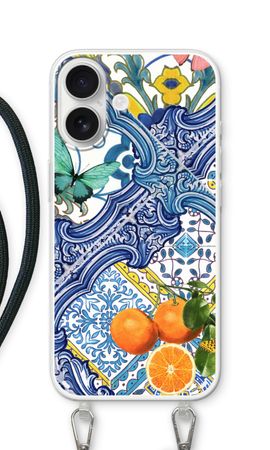 Piastrelle blu e arancioni