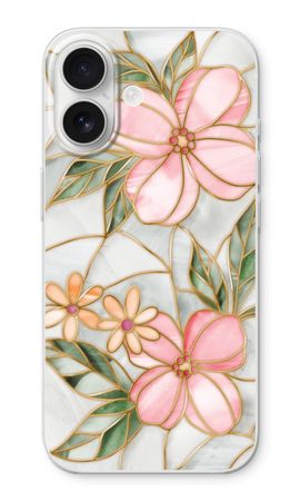 Pink stained glass flower