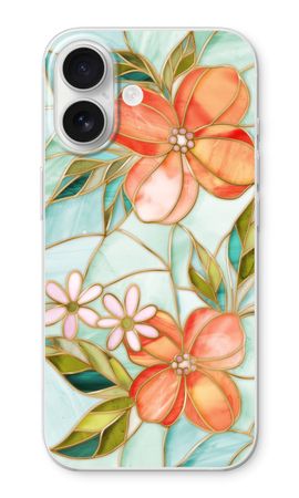 Oranje glas in lood bloem