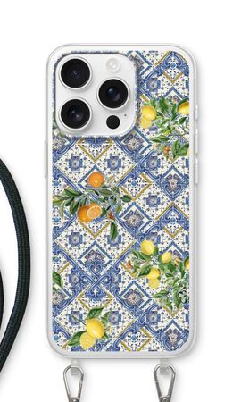 Blue tiles, lemons and oranges - small