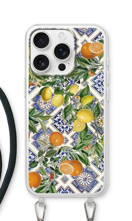 Blue tiles, lemons and oranges