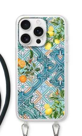 Blue tiles, lemons and oranges