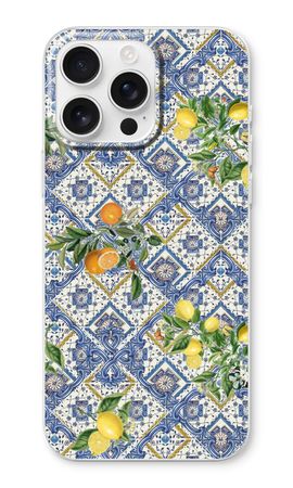 Blue tiles, lemons and oranges - small
