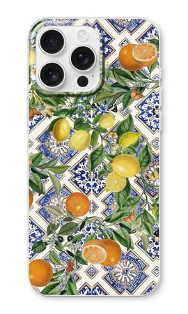 Blue tiles, lemons and oranges