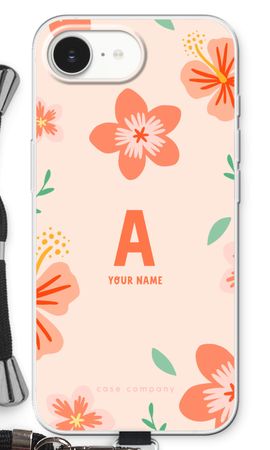 Tropical Pink Flowers Monogram