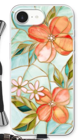 Orange stained glass flower