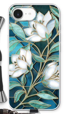 Blue stained glass flowers