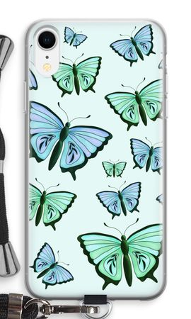 Papillons bleus et verts