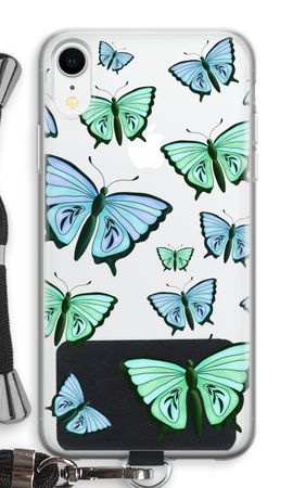Papillons bleus et verts