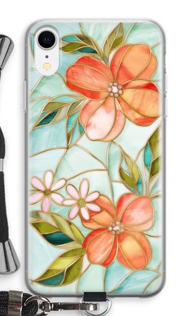 Fleur en vitrail orange