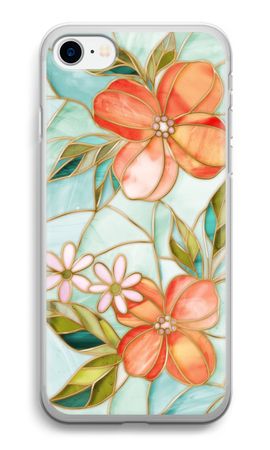 Orange stained glass flower