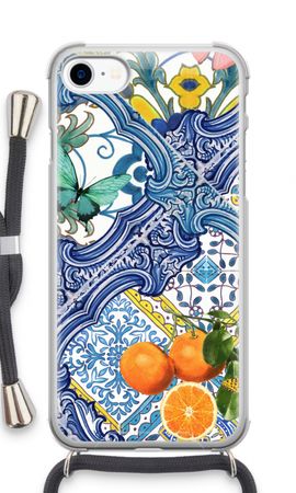 Blue tiles and oranges