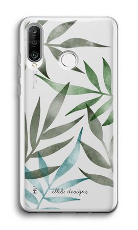 Tropical watercolor leaves