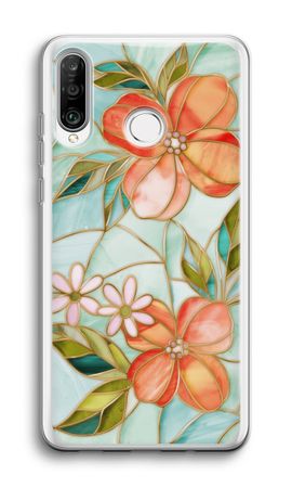 Orange stained glass flower