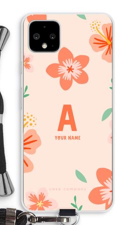 Tropical Pink Flowers Monogram