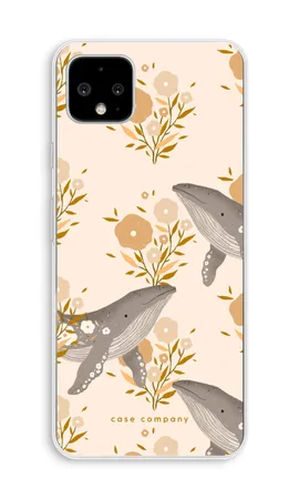 Floral Whales, Google Pixel 4 XL soft case