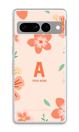 Tropical Pink Flowers Monogram