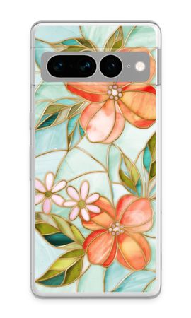 Orange stained glass flower