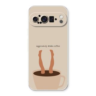 Aggressively drinks coffee