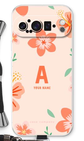 Tropical Pink Flowers Monogram